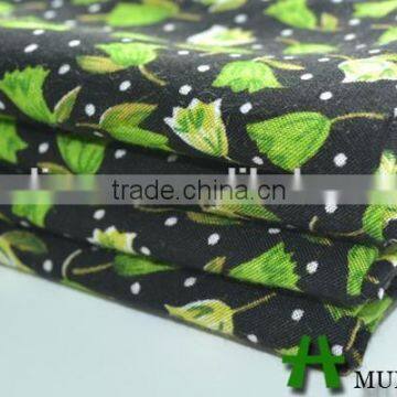 Fresh Green Flowers Pattern 100% Printed Spun Rayon Fabric for Dresses photo-3