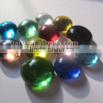 Colorful Glass Pebble mosaic Round Shape Transparent Glass Stone