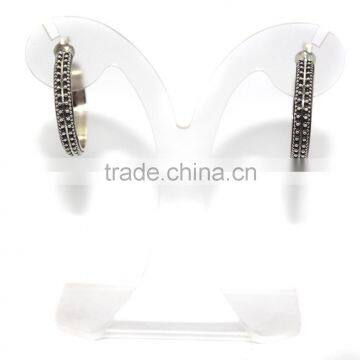 Plain Silver Plated 925 Sterling Silver Earrings for Lady