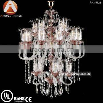 20 Light Luxury Italian Glass Chandelier with Clear Crystal