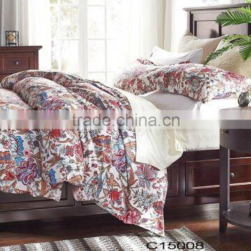 100% pure cotton low MOQ pigment print King size bedspread/quilt cover