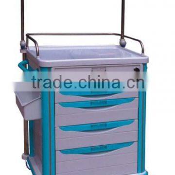 China Supply ABS hospital anesthesia trolley hospital furniture plastic trolley medical cart hospital mobile cart