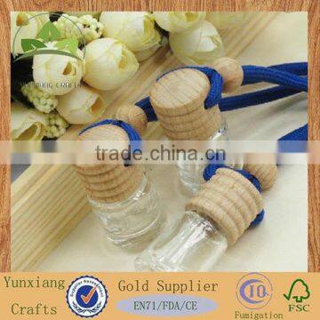 Crystal perfume bottles with wooden cover