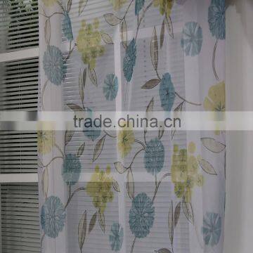 Decorative baby printed design voile sheer window curtain fabric