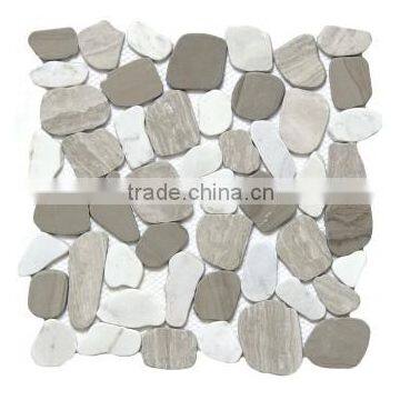 natural stone mosaic design, pebble mosaic tiles, modern house mosaics (PMSG214)