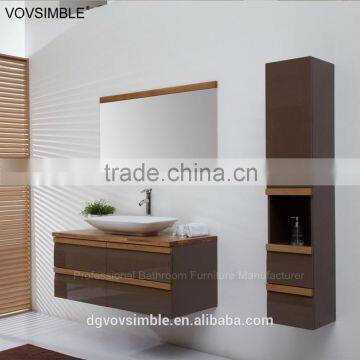 Best Selling Wood Texture Plywood Veneer Bathroom Vanity With Acrylic Solid Surface Countertop photo-4