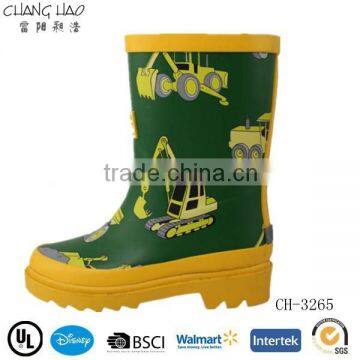 Factory Cheap Handmade Navvy Print Kids Rain Boot