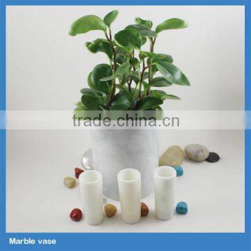 indoor/outdoor cheap handmade white marble plant/flower vases