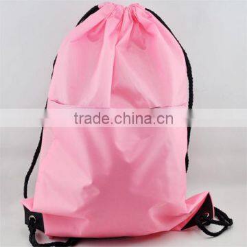 Non Woven Eco-friendly Pink Drawstring Bag Pink Gym Bag