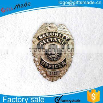 metal security badges/die cast metal badge/army uniform metal badges