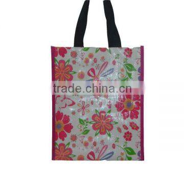 recycled pp woven with matte and glossy pp woven shopping bag