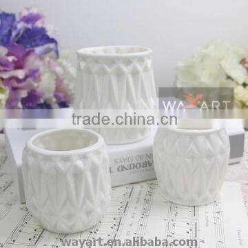 White Ceramic Vase of Origami Ceramic Vase