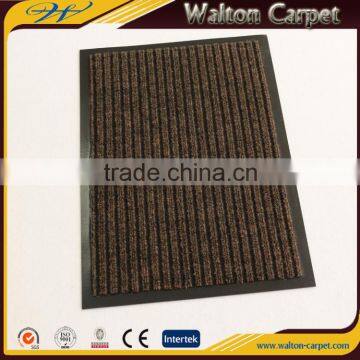 Brown 3 fringe nonwoven coarse fiber pvc backing non slip dust resistant mat