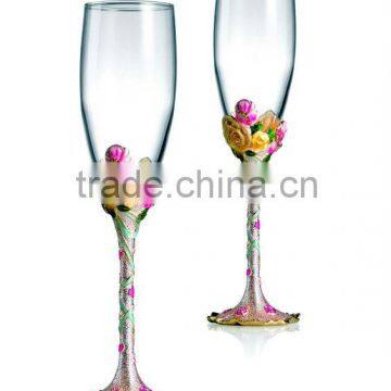 RORO Love Lifetime rose enamel crystal glass wine glass champagne glass