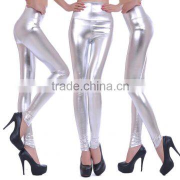 Multicolors Leather Look Fashion Sexy Women High-waist Leggings