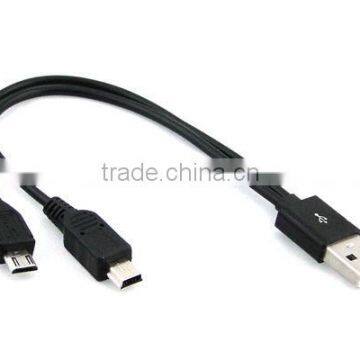 USB to Mini USB and Micro USB Splitter cable Y cable