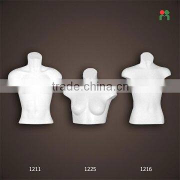 Fashion male mannequin half body headless male plastic cameo mannequin