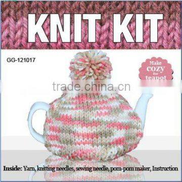 DIY knit kit knitted teapot cozy cover