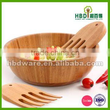 Bamboo Wooden Salad Bowls With Server Wholesale photo-2