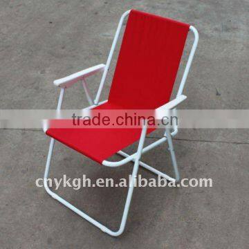 folding beach chair with fabric and steel tube