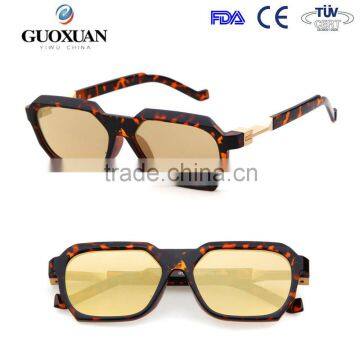 Tortoise Top Flat Lens Acetate Sunglasses