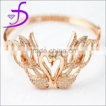 CZ Diamond Solid 925 Sterling Silver Rose Gold Plated Bangles Artificial bangles