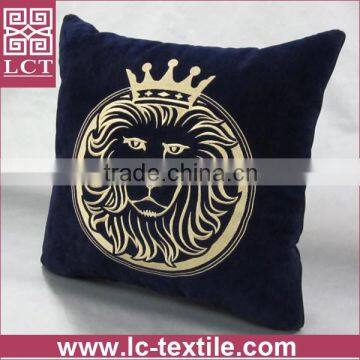 supply low cadmium suede fabric embroidery cushion with top quality sewing(LCTP0026)