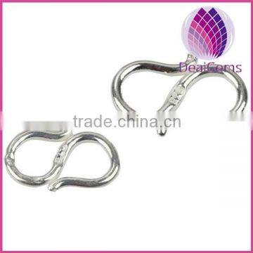 Wholesale 999 sterling silver S shape clasp hook diy jewelry findings