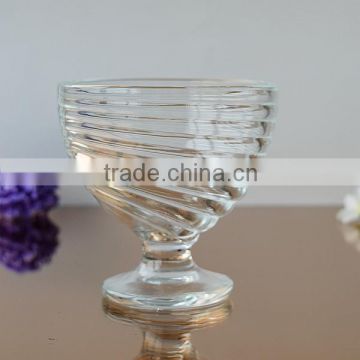 Glassware ice cream glass bowl with stem for sale