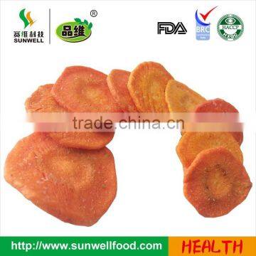 Dried Crispy snacks carrot chips dried vegetable snacks