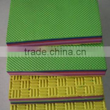 Colored pattern rubber sheets for outsole