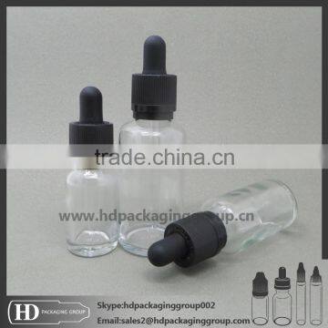 HD GCC certificated Wholesale 30ml clear eliquid glass dropper bottle