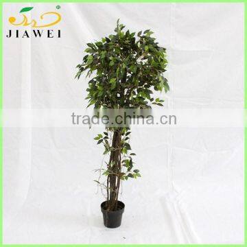 decorative artificial mini green ficus wooden tree