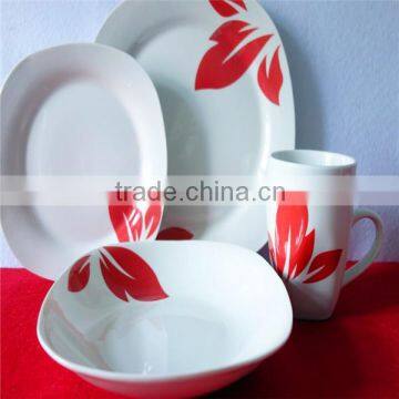 elegance fine porcelain dinner set ,Square 16pcs Dinner Set , porcelain Square 16pcs Dinner Set