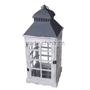 2016 Wood Candle Lanterns With Grey Metal Top photo-2