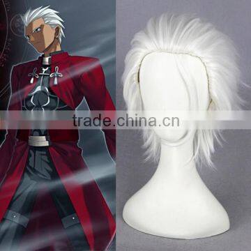 new arrival fate stay night shirou emiya short white cosplay wig