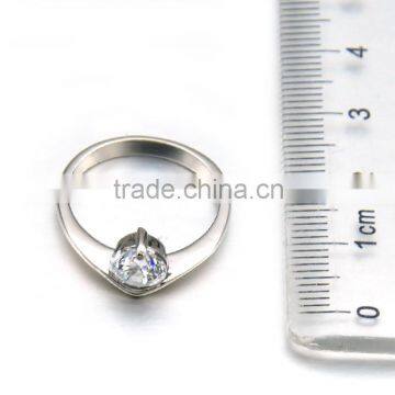 Unique Design Luxury Zircon Wedding Band Finger Rings Women Stainless Steel Engagement Ring photo-3