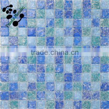 SMS14 Iridescent Ice Jade Mosaic Mixed Colors square mosaic hot melt glass mosaic