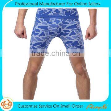 Fashion cheap compression camo cool men's sports gym shorts