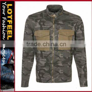 New design camo print denim jeans jacket (LOTJ252)