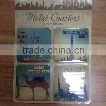 tea cup set metal tin coaster