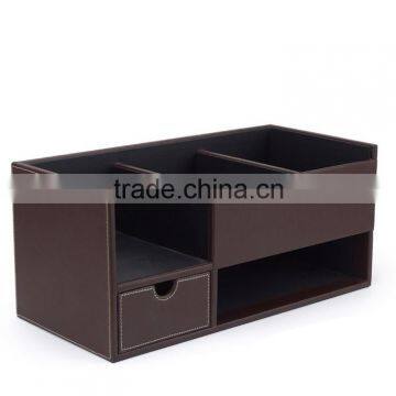 Wholesale Custom Office Storage Boxes, High-grade PU Leather Brown Beautiful Gift Box photo-2