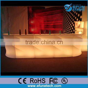 led rgb color changing Wavy Line bar counter with led lighting,restaurant bar counter