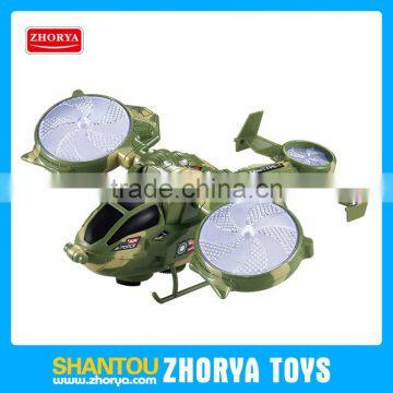 Battery operated Military Rotor aircraft 2 Camouflage colours bump and go 360 Degree revolve toys with music and light model