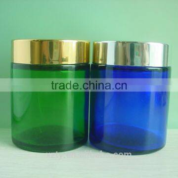 mini color glass cream jar