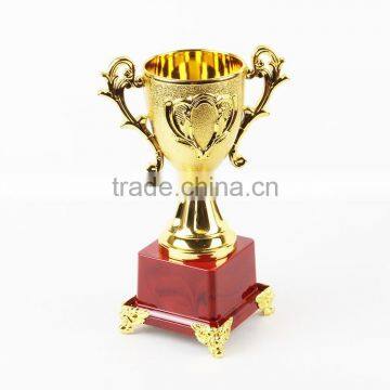 new golden electroplating binaural metal plating trophy for the prize