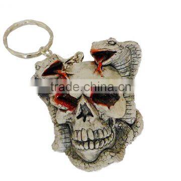 4pcs Charms Skeleton Head &cobra Shape Key Rings Halloween Key Chain photo-2