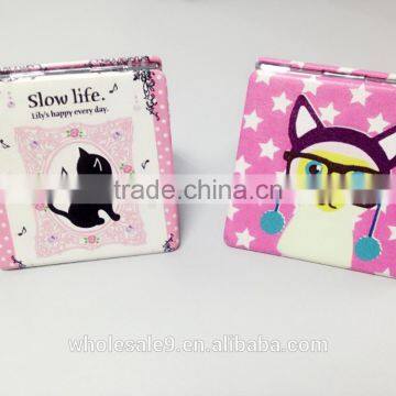 60mm Square Pu Leather Folding Cosmetic Mirror photo-5