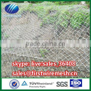 High quality hand woven stainless steel wire rope net for weathering slope reinforcement