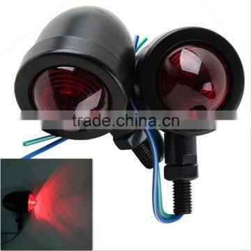 Red Lense Black Turn signal Universal For cruiser chopper custom bobber